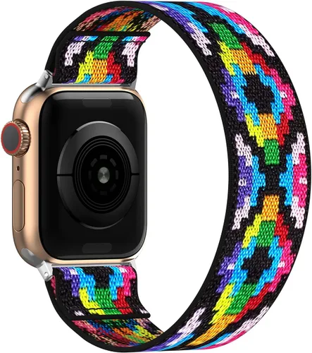 Miniatura 15 de Correas elásticas Solo Loop compatibles con Apple Watch de 38mm 40mm 41mm, trenzadas, de nailon, para mujeres y hombres, para iWatch Series