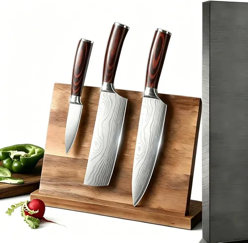Miniatura 11 de Cuchillo de chef de 8 pulgadas, cuchillo de cocina de acero inoxidable de alto carbono, cuchillo de cocina multiusos para picar carne y verduras