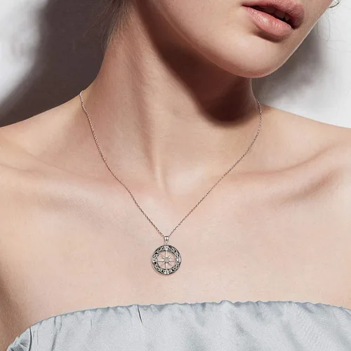 Miniatura 6 de Collar de brújula de plata esterlina con nudo celta, collar de graduación, amistad, talismán, viaje, inspirador, regalo de graduación, joyería