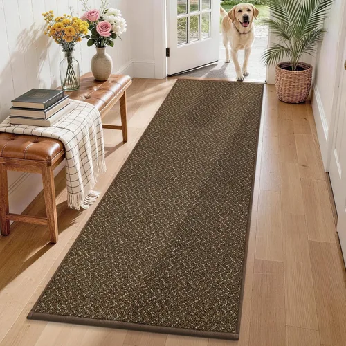Miniatura 30 de COSY HOMEER Alfombra de pasillo de 2 pies 7 x 10 pies, antideslizante, lavable, absorbente, resistente a las manchas, alfombra para pasillo, entrada