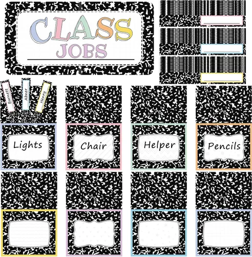 Miniatura 19 de Zonon Class Jobs Tablero de Anuncios Colorido para Trabajos de Clase Conjunto de Gráfico de Bolsillos Ayudante del Maestro Decoración de Pizarra