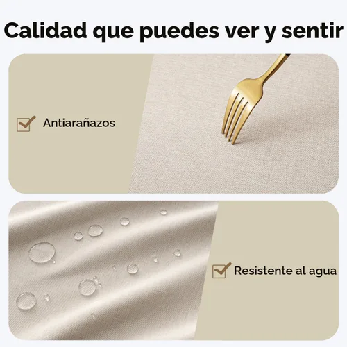 Miniatura 5 de MIULEE Mantel redondo de poliéster de lino beige con recortes decorativos, impermeable, resistente a las manchas y al encogimiento, 60 x 60