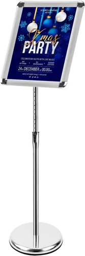 Miniatura 11 de Soporte para letrero de pie con pedestal ajustable de 11 x 17 pulgadas, marco abierto de aluminio a presión para letrero de visión vertical
