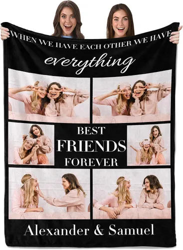 Miniatura 9 de Envío al día siguiente, regalos de cumpleaños para mejores amigas, manta personalizada con fotos, regalos de manta para mejores amigas y BFF, regalo