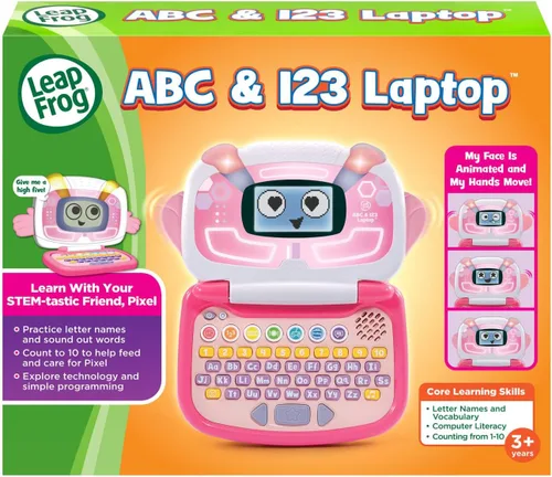 Miniatura 7 de LeapFrog ABC y 123 Laptop para preescolares de 3 a 7 años, color rosa