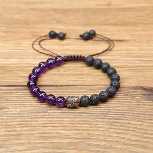 Miniatura 4 de COAI Pulsera de oración para hombre y mujer, Piedra, ónix