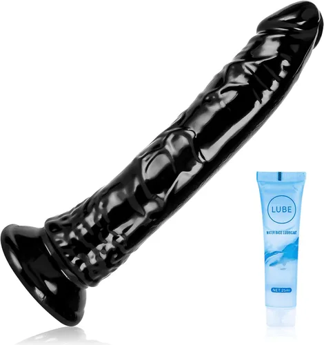 Miniatura 22 de Juguetes sexuales suaves y realistas de 9.4 pulgadas con ventosa para jugar con manos libres, pene grueso azul-morado adecuado para Violeta-Azul