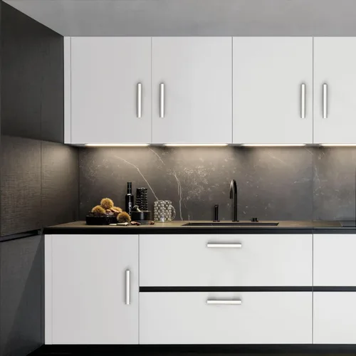 Miniatura 5 de Paquete de 12 manijas de gabinete de cocina de níquel satinado cepillado de 3 pulgadas (76 mm) con centro de agujero, tiradores de gabinete, Níquel