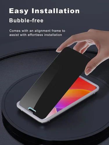 Miniatura 5 de GIGIKISS Protector de pantalla de privacidad compatible con iPhone 15 Plus de 6.7 pulgadas, protector de pantalla de vidrio templado HD antiespía