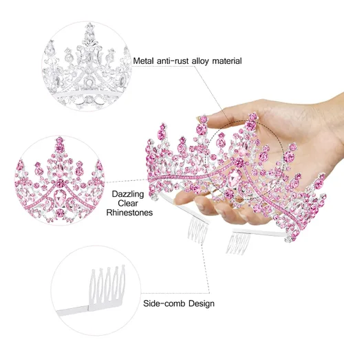 Miniatura 8 de Tiara y banda de cumpleaños para mujeres adultas, serie de cumpleaños, corona y banda de cumpleaños para regalo de fiesta, Halloween, cosplay