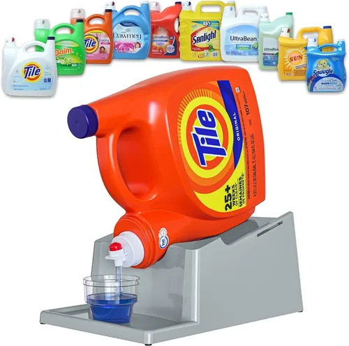 Skywin TidyFriend - Dispensador de detergente líquido sin derrames, soporte dispensador de jabón para ropa con bandeja de goteo para organización de