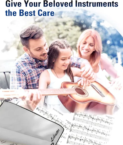 Miniatura 6 de Libretto Paño de microfibra para pulir instrumentos musicales, 3 tamaños en 1 paquete, producto de limpieza para guitarra y bajo, gris, sin pelusa