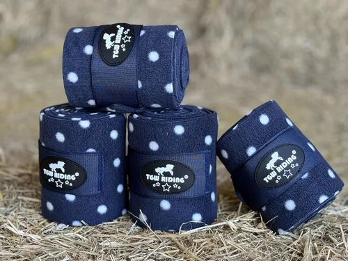 Miniatura 5 de Envolturas de pierna de polo de caballo, envolturas de polo de lana equina (juego de 4) - vendajes de pierna de caballo (marrón)