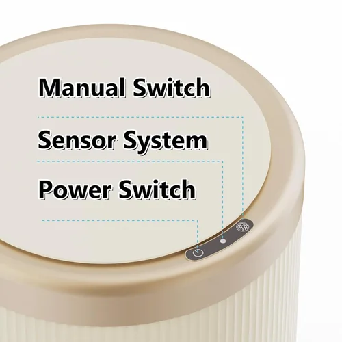 Miniatura 5 de URALFA Cubo de basura automático con sensor de movimiento para baño con tapa, cubo de basura sin contacto, cubo de basura inteligente a prueba