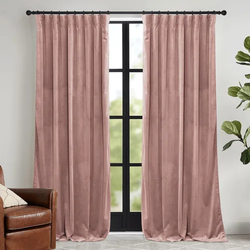 Miniatura 43 de RYB HOME Cortinas elegantes de terciopelo verde de 108 pulgadas de largo, bloqueo de luz, aislamiento térmico, elegantes cortinas de terciopelo