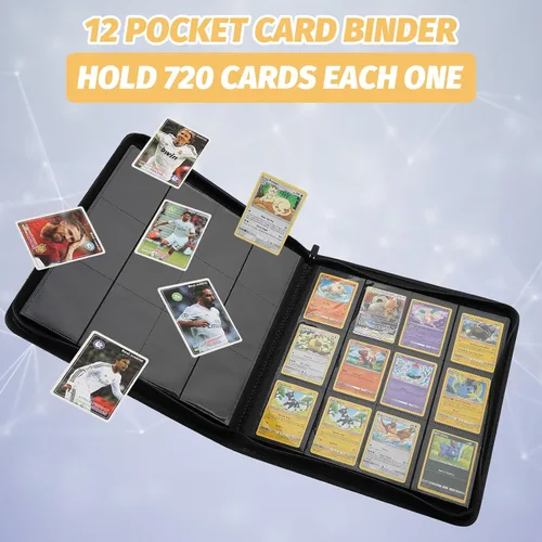 Miniatura 3 de Carpeta de Tarjetas Comerciales, Carpeta de Colección de Tarjetas con 720 Bolsillos de Carga Lateral, Carpeta de Álbum de 12 Bolsillos para Tarjetas