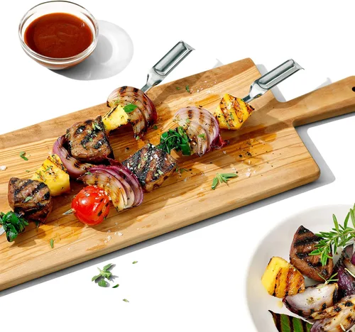 Miniatura 2 de OXO Good Grips Herramientas para Parrilla, Pinchos de Acero Inoxidable para Parrilla - Juego de 6