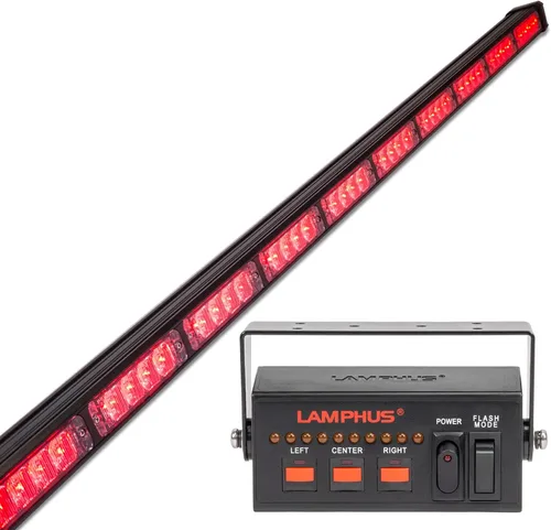 LAMPHUS SolarBlast SBLS104 barra de luces LED de alerta de emergencia e indicación de tránsito, 47 pulgadas, 40 W - ÁMBAR AZUL, Rojo