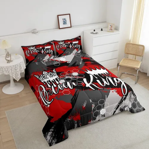 Miniatura 3 de jejeloiu Juego de ropa de cama Queen y King, juego de edredón de panal para niños, niños y niñas, adolescentes, decoración de habitación, edredón