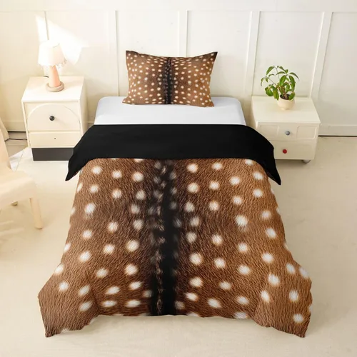 Miniatura 22 de Funda de edredón de caballo blanco y marrón, juego de ropa de cama 3D de animales de granja occidental para niñas y niños, funda de edredón