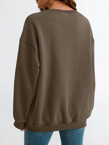 Miniatura 99 de EFAN Sudaderas de gran tamaño con cuello redondo Y2K para mujer, sudaderas con capucha para otoño, moda 2025, ropa para adolescentes y niñas, lindo