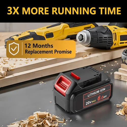 Miniatura 8 de Paquete de 4 baterías de repuesto de 6000 mAh para Dewalt de 20 V compatibles con Dewalt 20 V Max batería DCB200 DCB204 DCB206 DCB205 DCB203