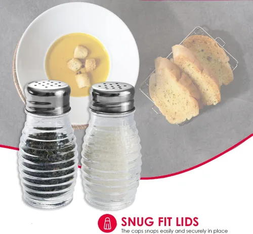 Miniatura 3 de Home Basics - Salero de cristal estilo colmena (plateado), 2 cocteleras para sal, pimienta, comino, canela, pimentón y más Tapas fáciles