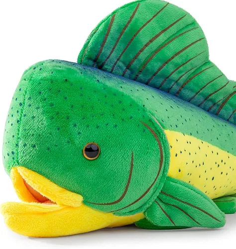 Miniatura 2 de lilizzoumax - Peluche de pez fantasma Saury, juguete de peluche Mahi Mahi, juguete de pez dorado, almohada de pez, para niños, 17.7 pulgadas, verde