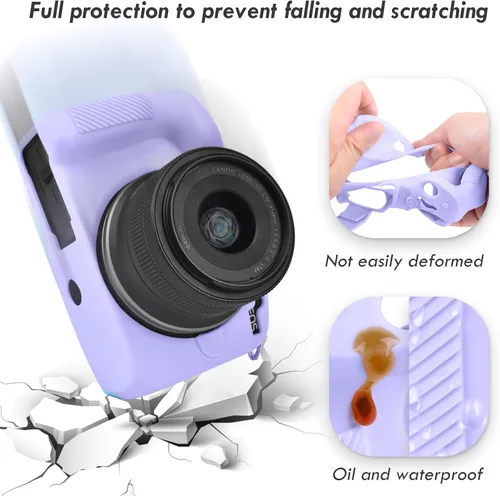 Miniatura 4 de Rieibi EOSR50 EOS R50 Estuche, Estuche Protector de Silicona Suave para Cámara Vlogging Canon EOS R50 EOSR50, Estuche de Agarre Ligero para Cuerpo