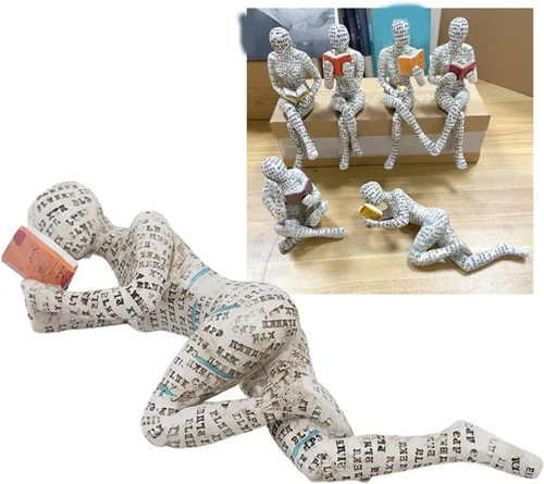 Miniatura 5 de Decoración de estante de libro, escultura de mujer, adorno de escritorio de 5 pulgadas para sala de estar, oficina, biblioteca y coleccionista