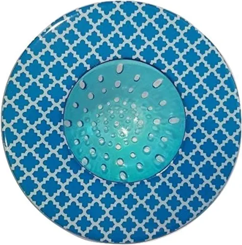 Handy Housewares Colador decorativo para fregadero de cocina de 5.25 pulgadas de diámetro (paquete individual, patrón azul)