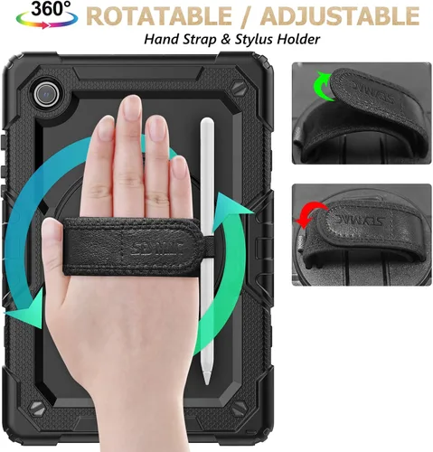 Miniatura 4 de SEYMAC stock Funda para Samsung Galaxy Tab A8 de 10.5 pulgadas, funda de protección contra caídas de cuerpo completo con protector de pantalla