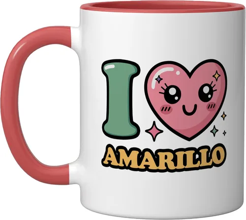 Miniatura 5 de I love Amarillo Ceramic Mug, Black/White