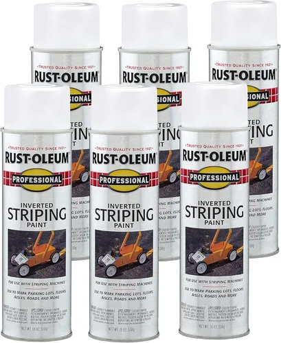 Miniatura 9 de Rust-Oleum P2548849-6PK Pintura en aerosol profesional para pintar rayas invertidas, 18 onzas, amarillo de tráfico, paquete de 6