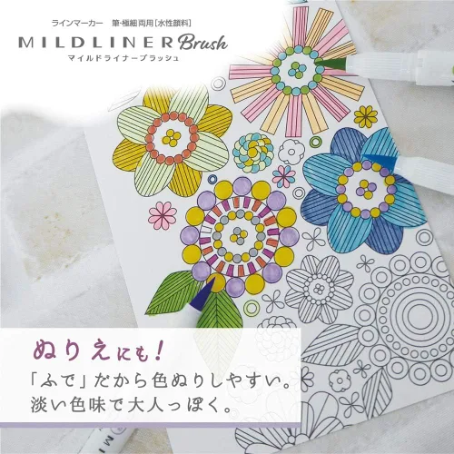 Miniatura 6 de Zebra Highlighter Mildliner Brush Refined Color 5 Colores Set Set WFT8-5C-RC