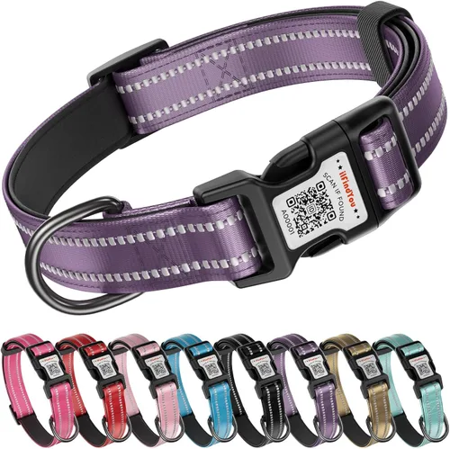 Miniatura 29 de Collar Reflectante para Perro, Collares Personalizados para Perro con Hebilla de Código QR, Collar de Nailon Suave para Mascotas Ajustable para Camo