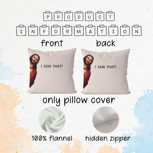 Miniatura 5 de IWXYI Funda de almohada divertida - Vi esa funda de almohada 18x18, funda de almohada decorativa con frases divertidas para decoración del hogar