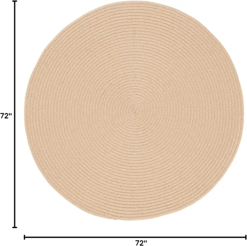 Miniatura 2 de SAFAVIEH Alfombra trenzada Collection – Alfombra redonda de 3 pies, color beige, hecha a mano, casa de campo, ideal para zonas de alto tráfico