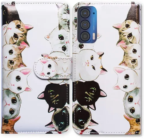 Miniatura 26 de Bcov Funda para Motorola Edge 2021, funda de piel con tapa para teléfono móvil con ranura para tarjeta y soporte para Motorola Moto Edge 2021