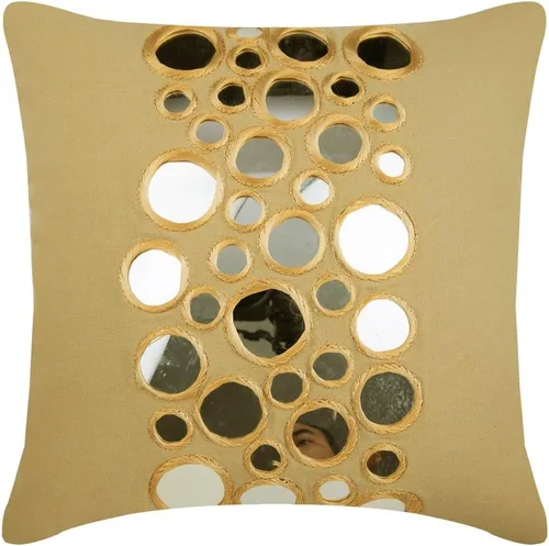 Miniatura 18 de HomeCentric Funda de almohada geométrica beige, 12 x 12 pulgadas, cuadrado de lino y algodón, círculos contemporáneos de Pascua, círculo de la vida