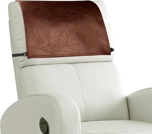 Miniatura 21 de Funda para reposacabezas para silla reclinable, protector para reposacabezas de piel sintética con correas elásticas, fundas para reposacabezas