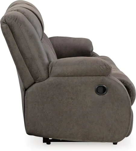 Miniatura 10 de Signature Design by Ashley First Base - Sofá reclinable manual de piel sintética contemporánea, color gris