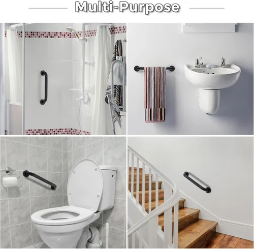 Miniatura 6 de Barras de agarre de 24 pulgadas y 1.25 pulgadas de diámetro para bañeras y duchas, mango de ducha para ancianos, barras de agarre