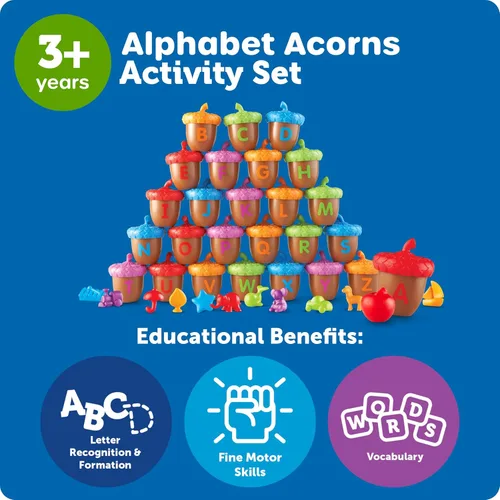 Miniatura 6 de Learning Resources Juego de Actividades de Bellotas del Alfabeto - Rompecabezas ABC, Actividades de Aprendizaje Preescolar, Materiales de Terapia