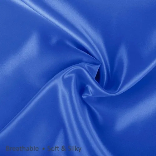Miniatura 15 de Sábana bajera ajustable tamaño individual color azul aguamarina, sábana de satén suave y sedosa, sin arrugas, bolsillo profundo de 21 pulgadas, solo