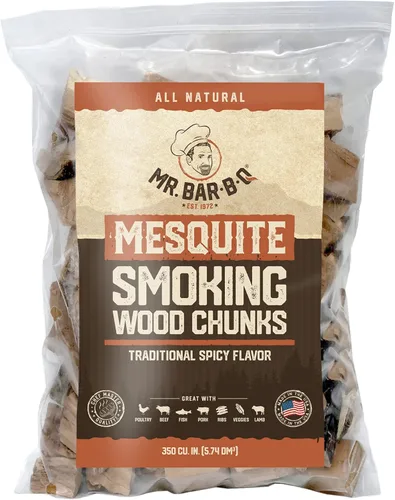 Miniatura 8 de Bolsa de 3.5 libras de trozos de madera de manzana de Mr. Bar-B-Q, sabor a manzana afrutado para ahumar, asar al aire libre, barbacoa en el patio