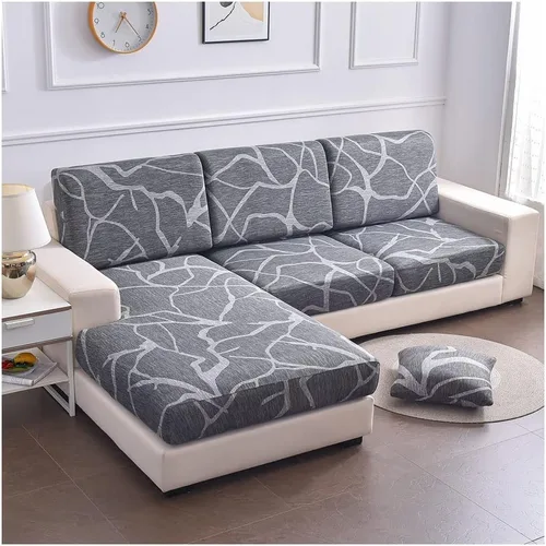 Miniatura 19 de Funda elástica para cojín de sofá, funda protectora para muebles de sofá, funda de asiento de sofá, estampado floral con parte inferior elástica, #17