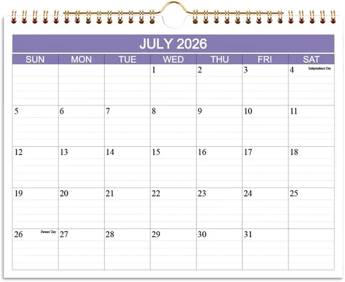Miniatura 9 de Calendario de escritorio grande 2026, desde enero de 2026 hasta diciembre de 2026, calendarios de escritorio de 22 x 17 pulgadas con lista de Púrpura
