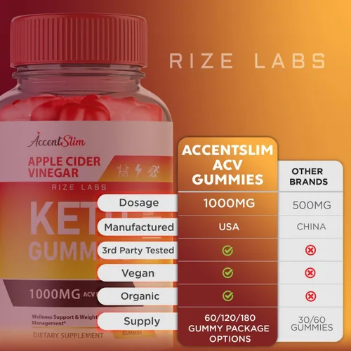 Miniatura 6 de AccentSlim - Gomitas Keto AccentSlim de vinagre de sidra de manzana de 1000 mg AccentSlim Keto Gummies (300 gomitas)