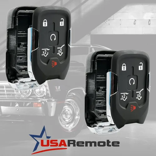 Miniatura 3 de Carcasa de llave inteligente con mando a distancia sin llave compatible con 2014 2015 2016 2017 Chevy Tahoe Suburban / GMC Yukon (HYQ1AA), Juego de 2